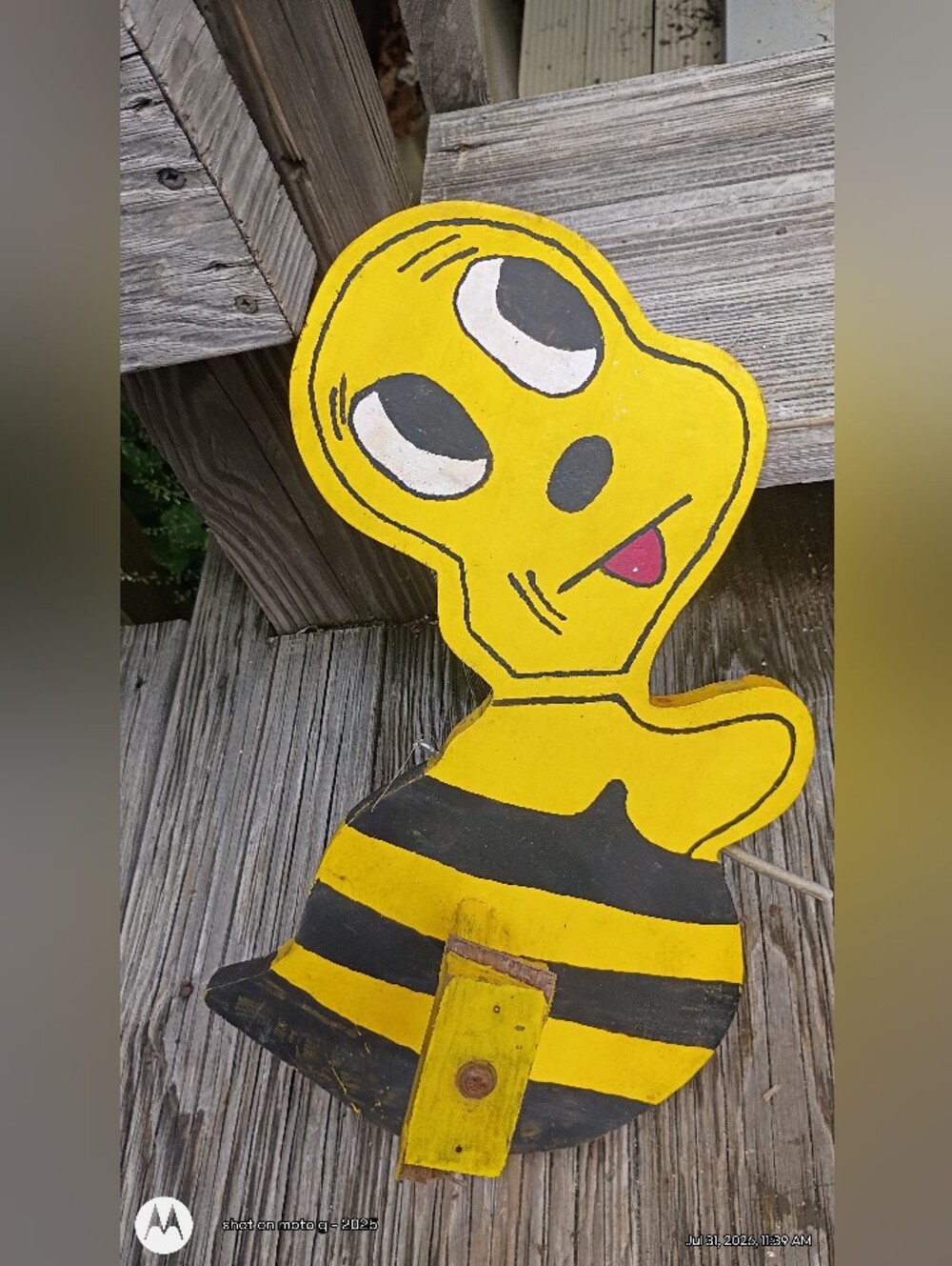 Vintage Primitive American Folk Art WHIRLIGIG Bumble Bee